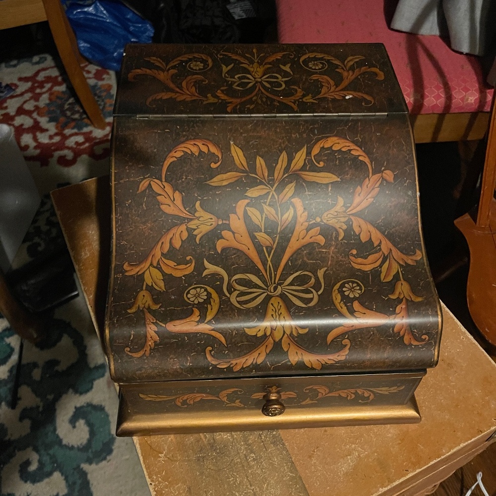 Desk Top antique replica organizer!  Beautiful!  Nice as jewelry box (decor box)